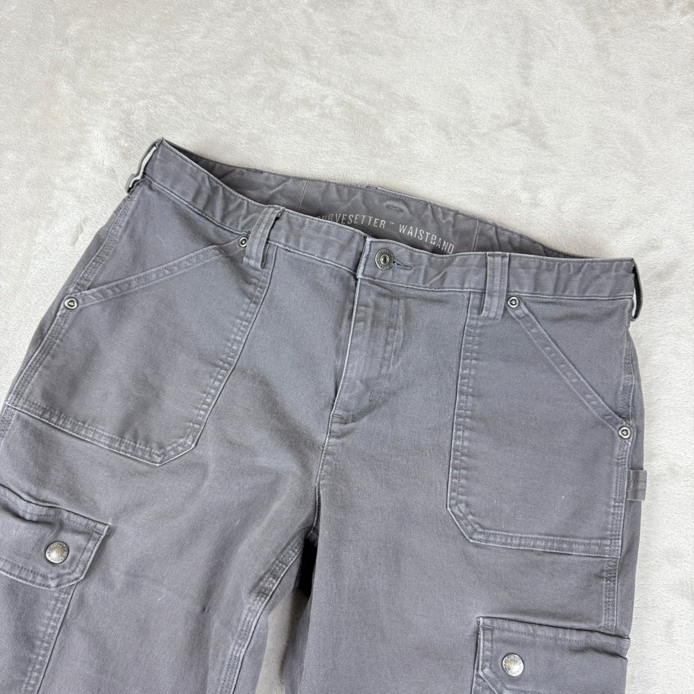 Duluth Trading Pants Women 12x31 (Fit 32.5x28.5) Gray Cargo Curvesetter Workwear